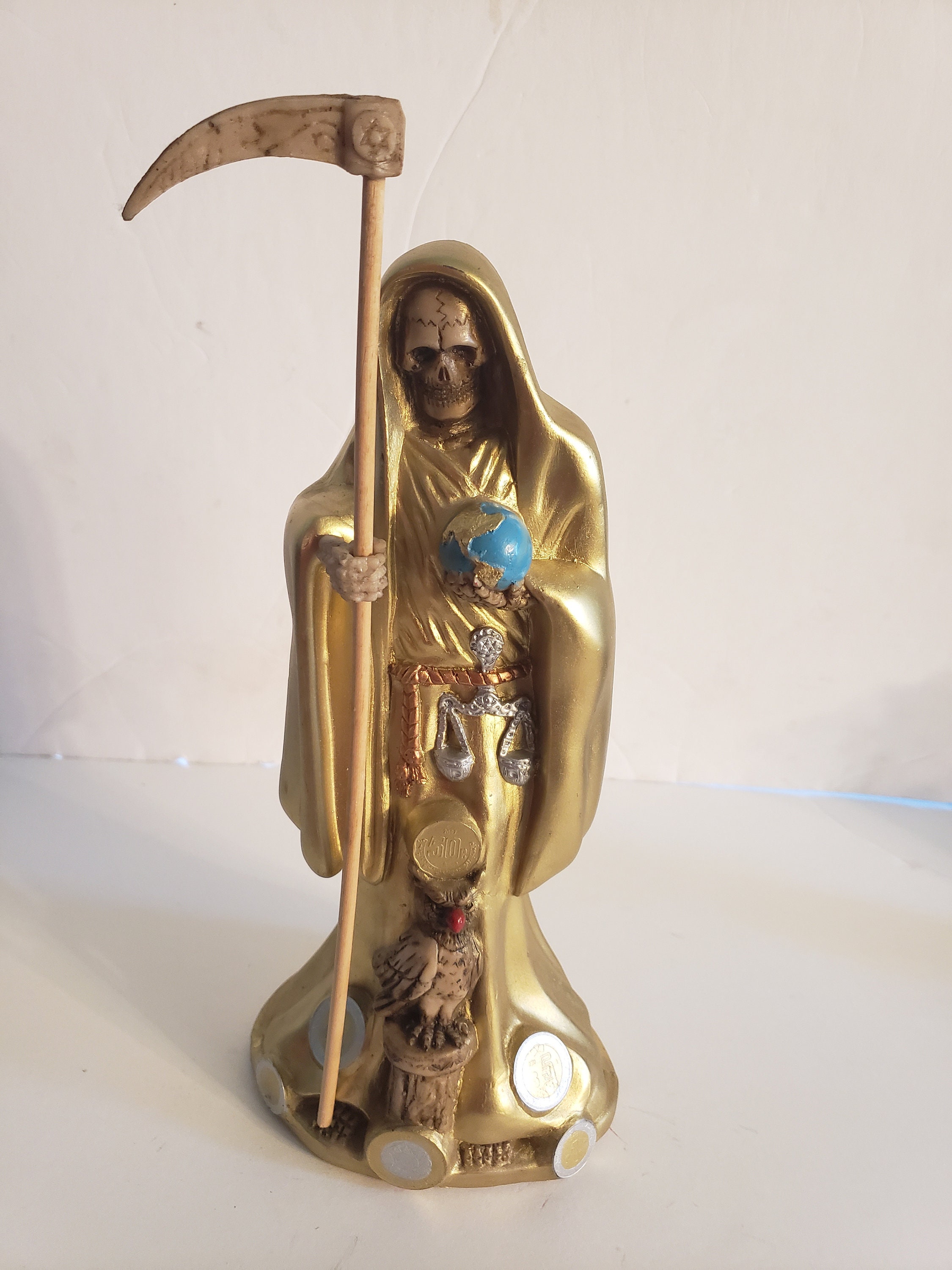 Santa Muerte Color Gold 12 Holy Death Sculpture / Grim Etsy