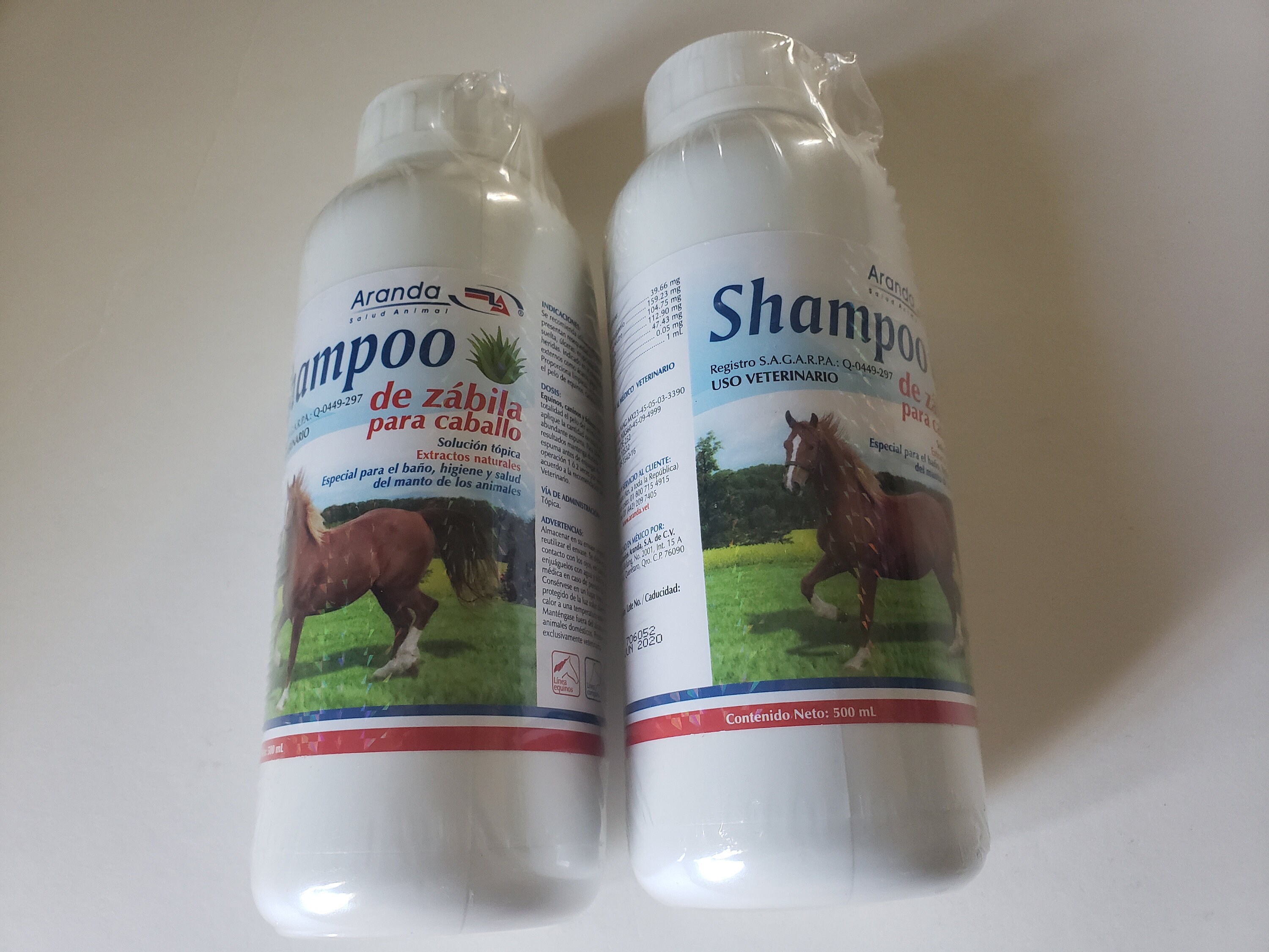 2 Shampoos de Zabila Para Caballo 500ml. 16.90oz Each. Aloe Etsy