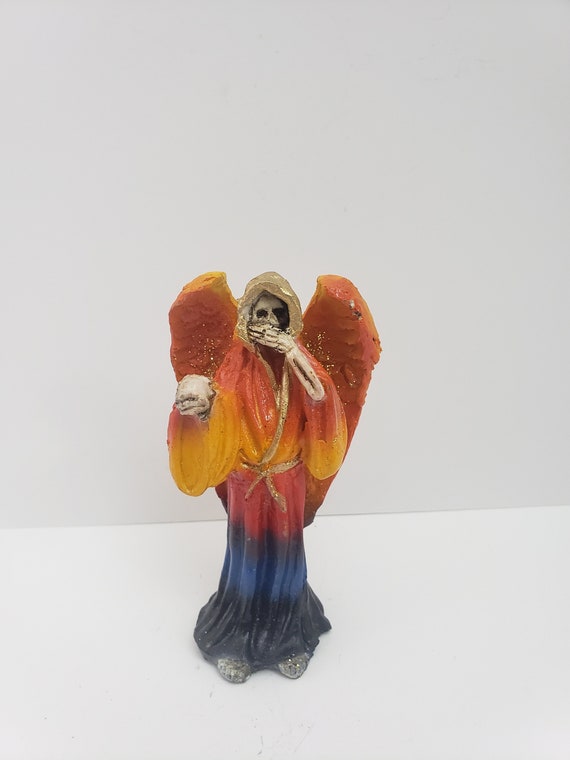 サンタ ムエルテ カラー レインボー 6 インチ 聖なる死のミュート像