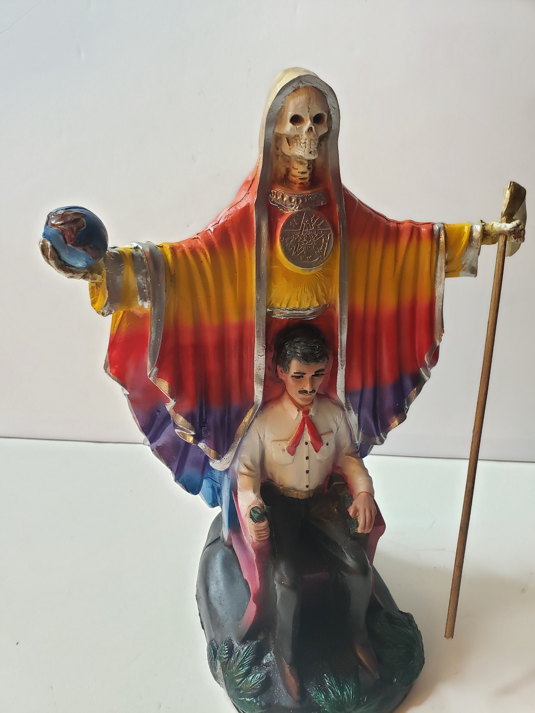 Santa Muerte & Jesus Malverde Color Rainbow Size 16.5/ | Etsy