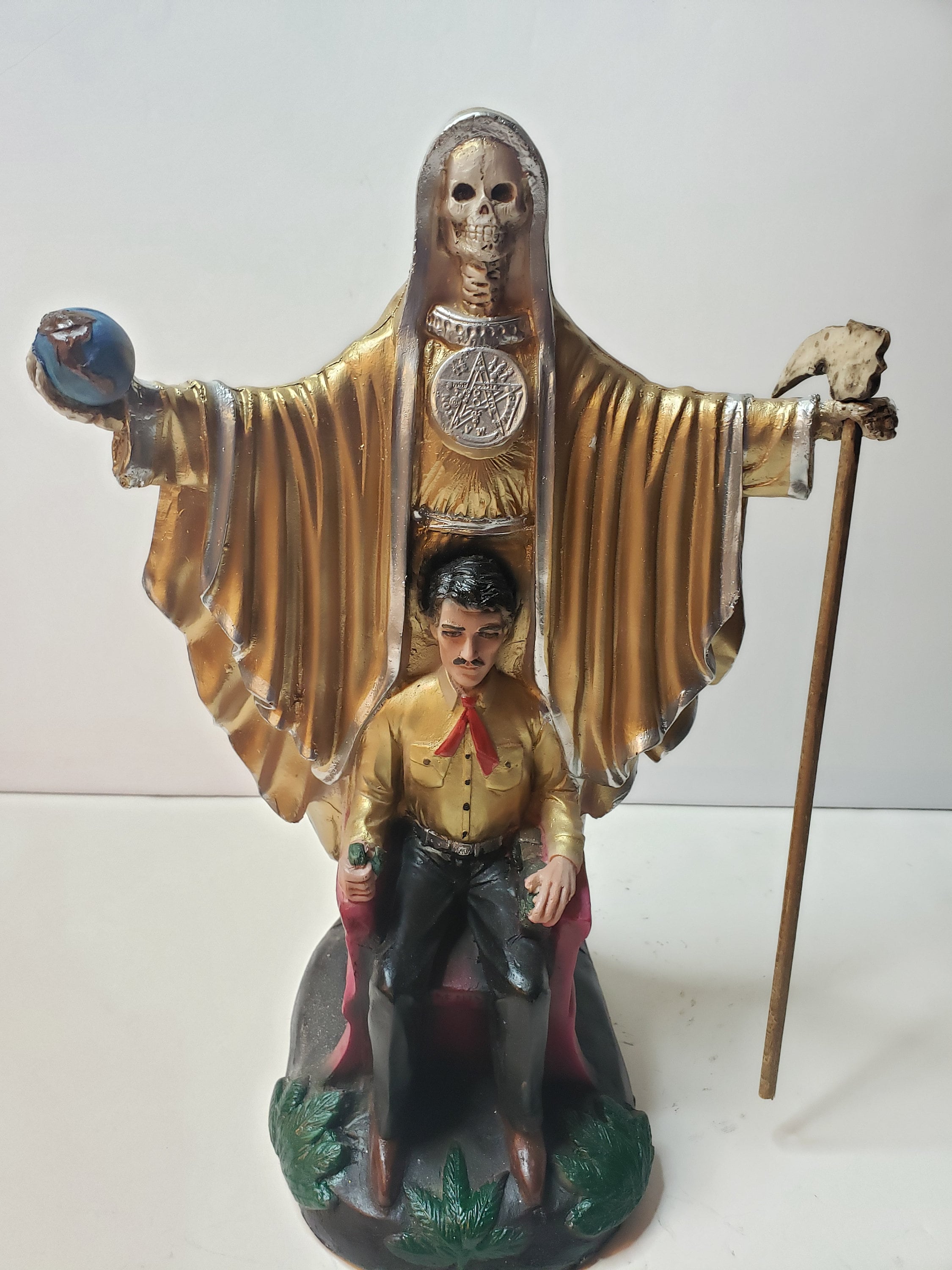 Santa Muerte & Jesús Malverde Color Oro Tamaño 16.5/ | Etsy