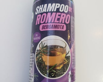 Shampoo de Romero con Bergamota 16oz con Extracto de Cola de Caballo 100% Natural