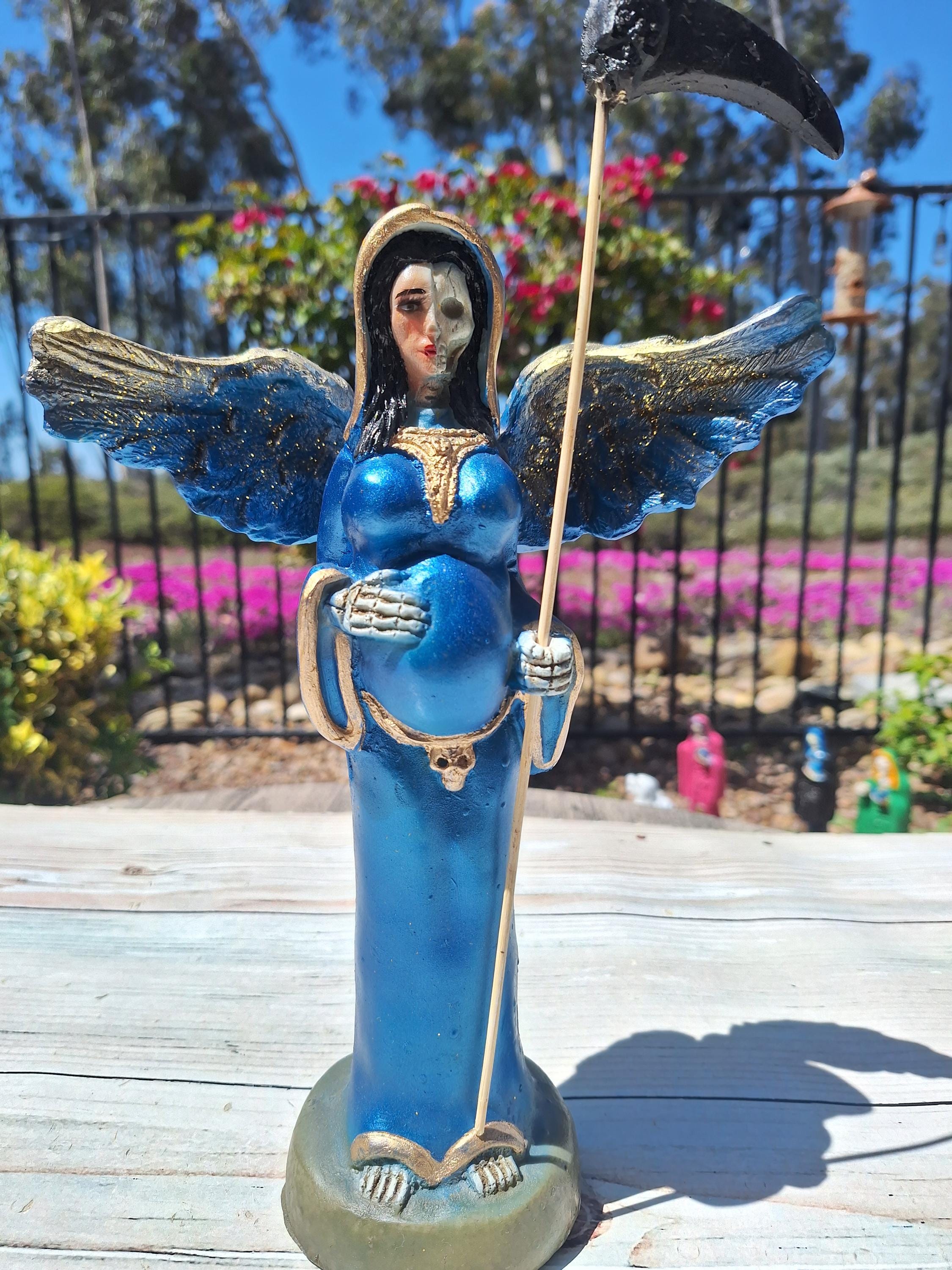 Blue Santa Muerte Statue Santisima Holy Death Pregnant 11 5 Etsy blue-santa-muerte-statue-santisima-holy-death-pregnant-11-5-etsy