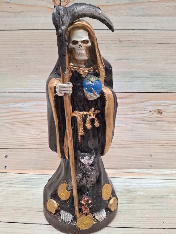 【DR.MUERTE】ギャッベ 87×57cm No. H.1095 Santa Muerte Color Black 13