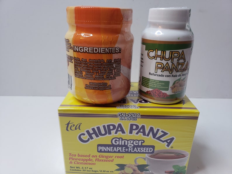 Combo Chupa Panza Gel Chupa Panza 30 Capsules and Tea Box Etsy