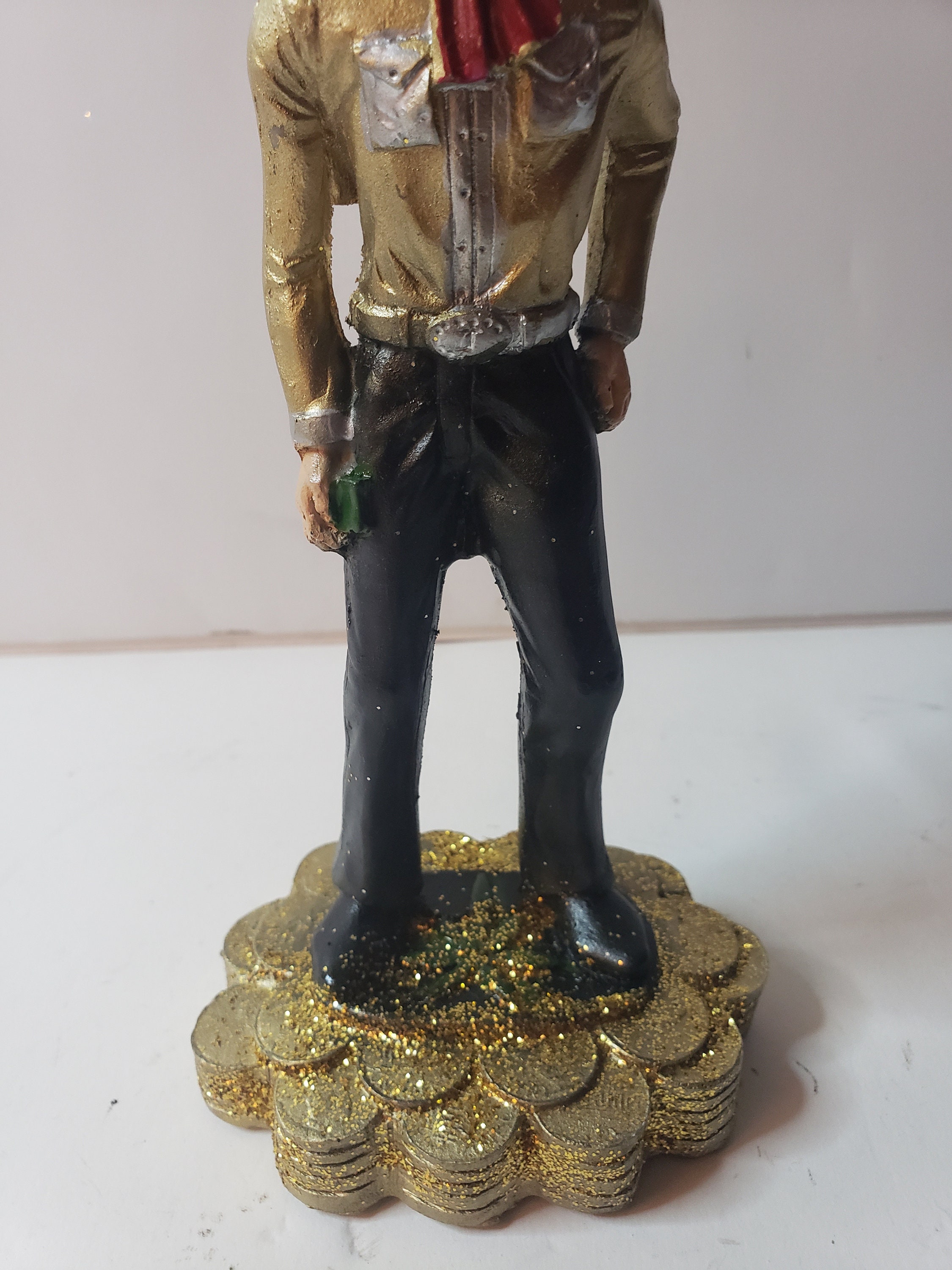 Jesus Malverde Standing Color Gold Statue HandMade / Estatua | Etsy