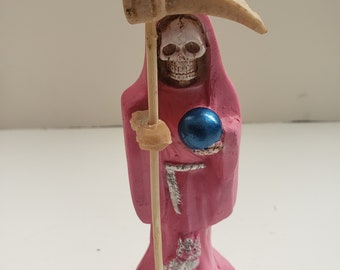 Santa Muerte Farbe Pink 18 cm Heiliger Tod Statue / Sensenmann / Curada / Para La Buena Suerte & Protecion / Luck / Fix / Care / Rosada