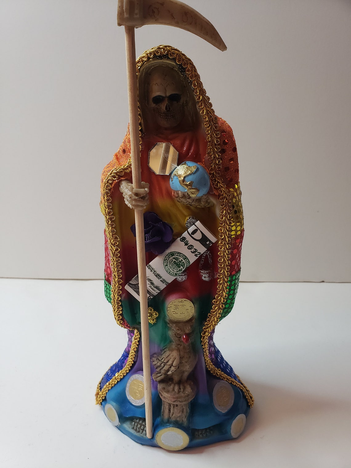 Santa Muerte Color Rainbow Size 12 Holy Dead Statue / Etsy