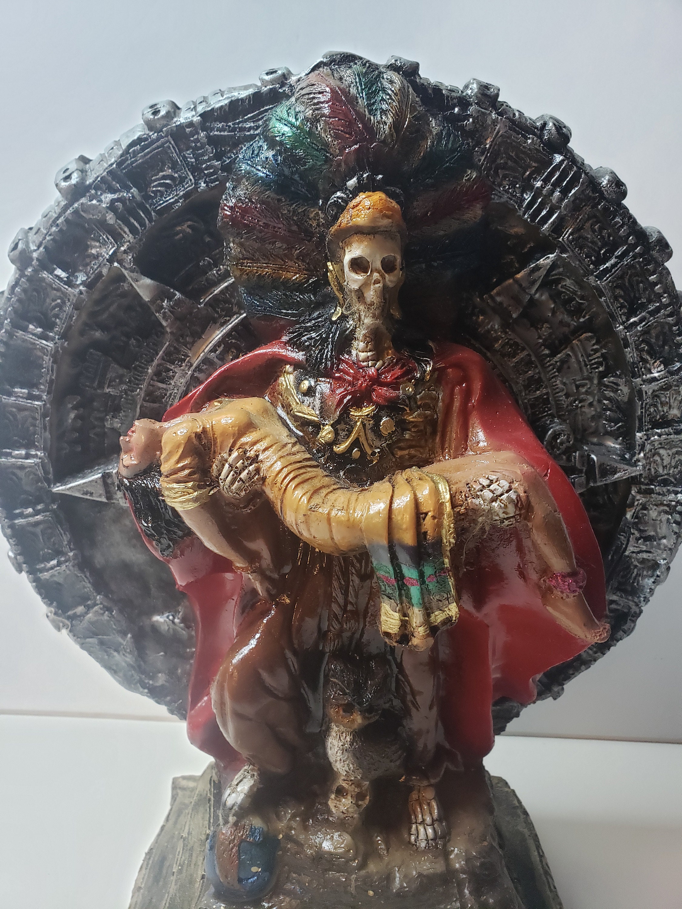 Santa Muerte Bendesida Azteca/ Aztec Calendar/ Holding a Girl/ | Etsy