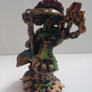 Santa Muerte Statue: Santisima Holy Death, Rainbow Colors, 9&quot;x5&quot;