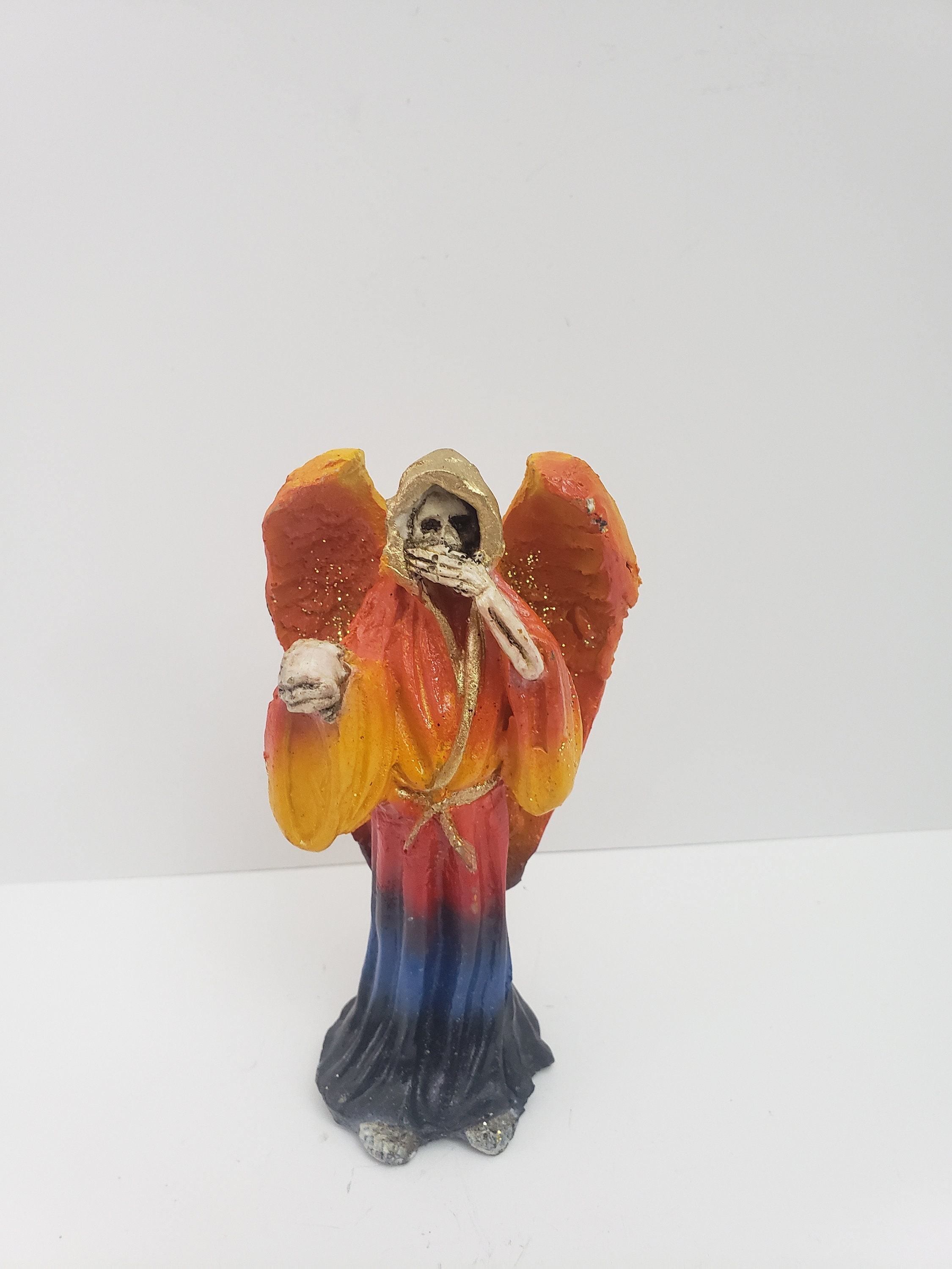 サンタ ムエルテ カラー レインボー 6 インチ 聖なる死のミュート像