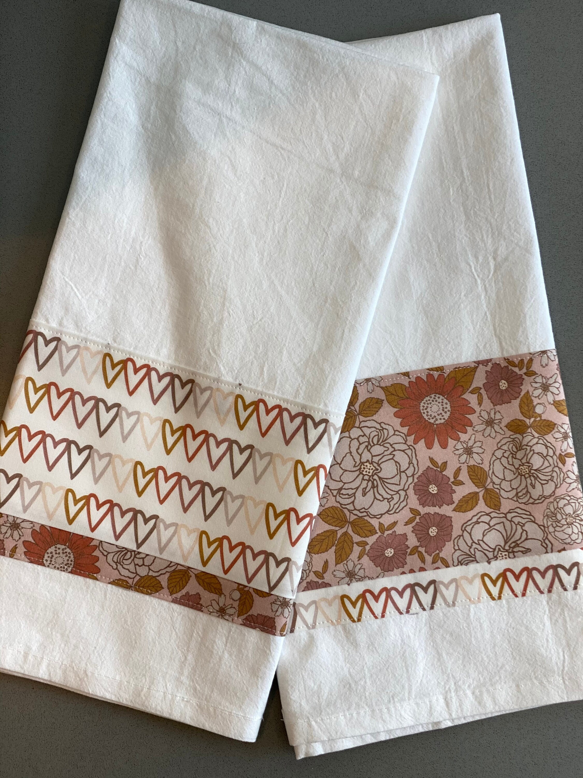 Heavyweight Flour Sack Towel, Embellished, Tea Towel, Kitchen Towel