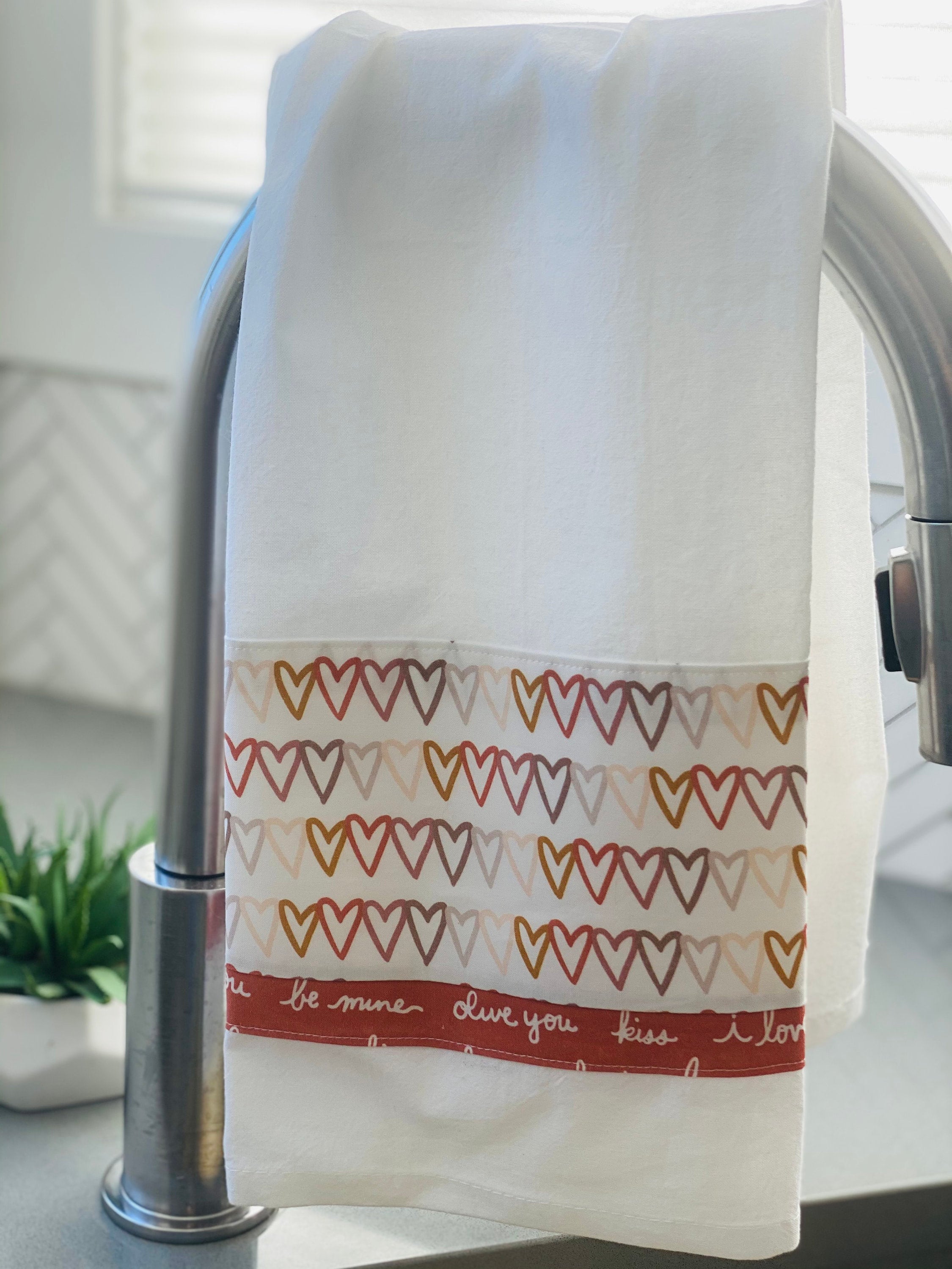 Heavyweight Flour Sack Towel, Embellished, Tea Towel, Kitchen Towel