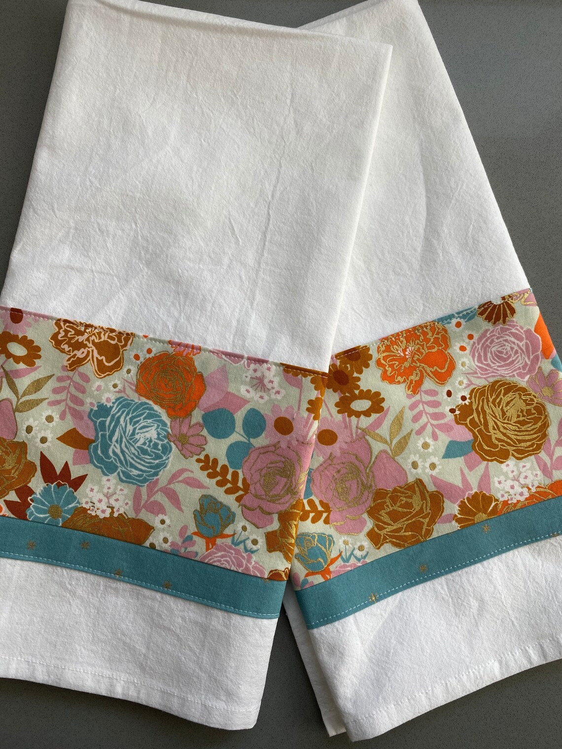 Heavyweight Flour Sack Towel, Embellished, Tea Towel, Kitchen Towel