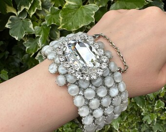 Rare Rodrigo Otazu Cuff Bangle Bracelet Swarovski Crystals