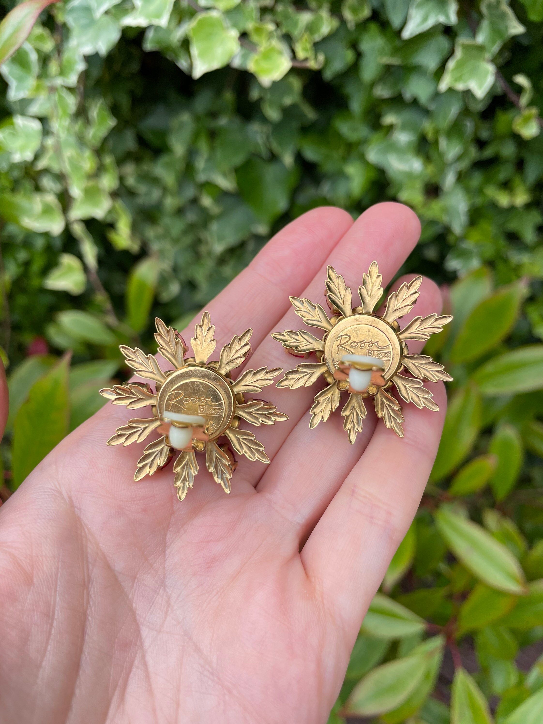 フランス ヴィンテージ 1940～50年代 ピアス Rossi 983 ROSSI Jewelry Made in France Ear Clips Retro Style, Art Deco