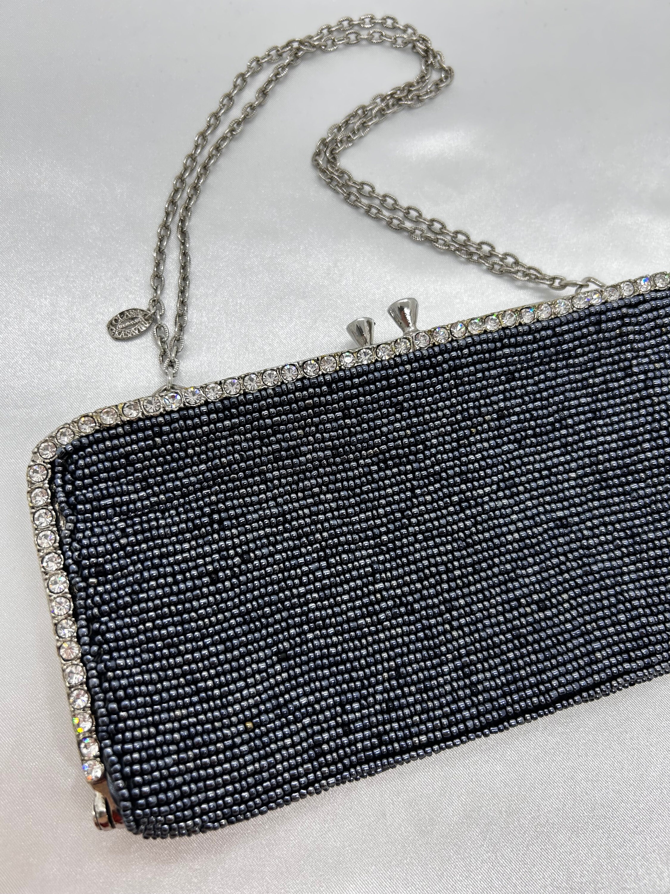 Clara Kasavina Gray Beaded Handmade Evening Bag Purse - Etsy
