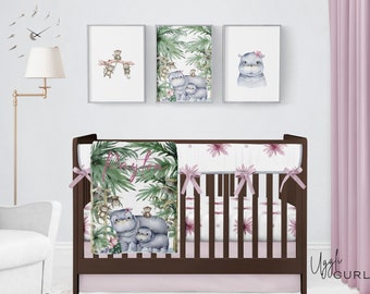 hippo nursery bedding
