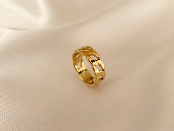Pikken emulsie Arthur Conan Doyle Chain Ring Waterproof Gold Ring Stackable Ring - Etsy