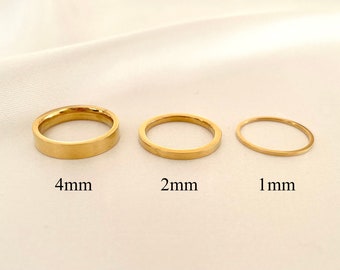 Gold Minimalist Ring - Waterproof Ring For Women - Stacked Rings - Thin Band Ring - Minimalist Jewelry - Gift For Her - Birthday Gift