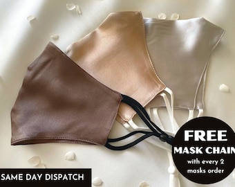 Mascarilla facial de seda - Ultra Soft Silk Face Cover - Silk Face Mask España - Mascarillas faciales 100% de seda - Double Layered Comfortable Fit Washable Reusable