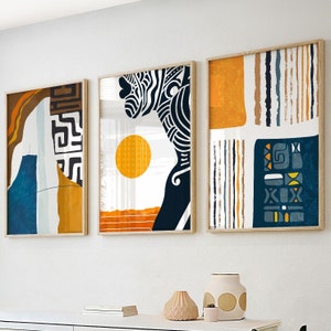 Modern african american art set of 3 print. Abstract ethnic black woman gallery wall set. Contemrorary minimalist above bed africa art