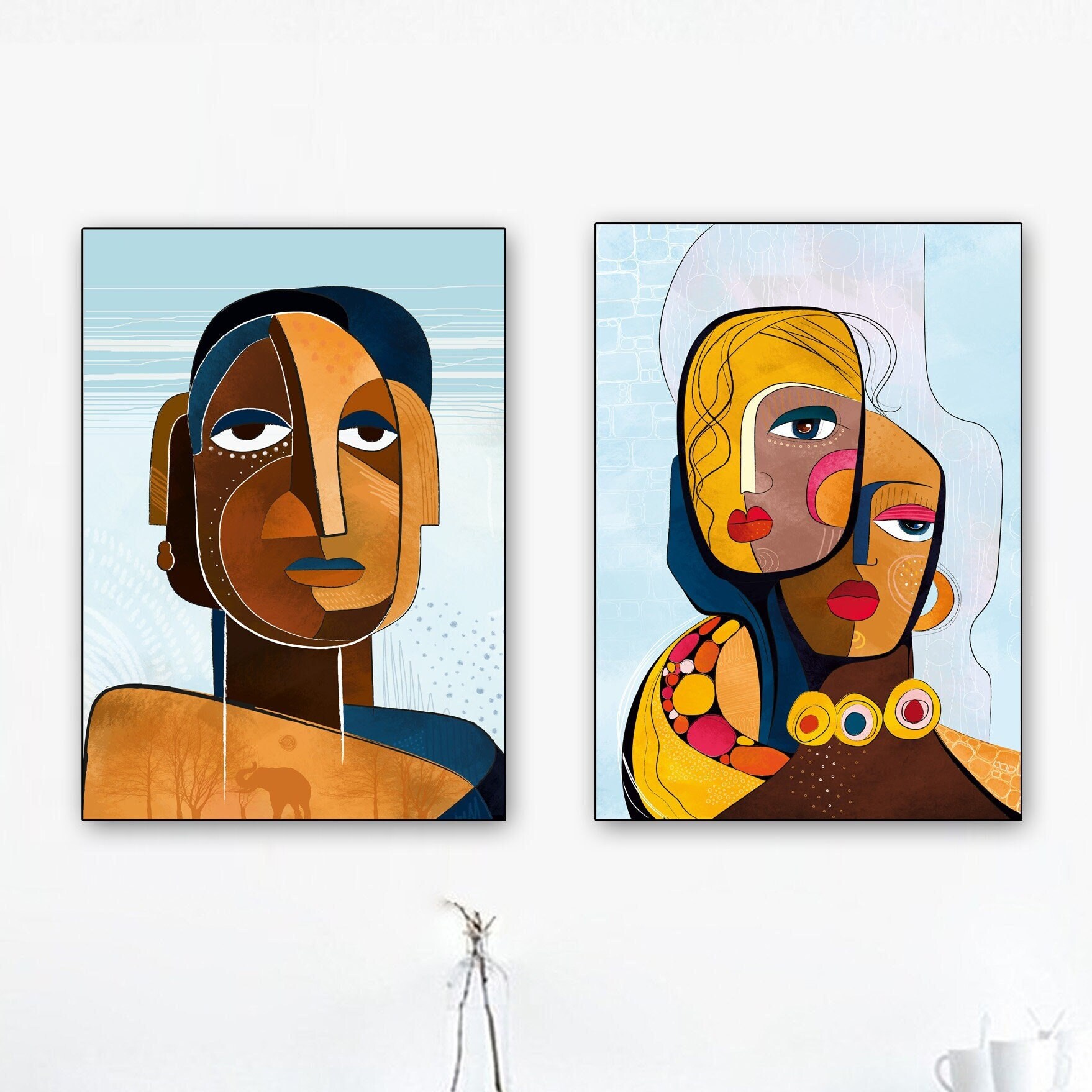 African Abstract Paintings Of People