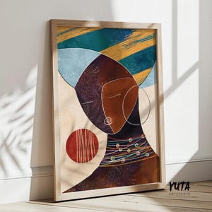Modern African American Art Print. Abstract Black Woman Portrait. Contemporary African Wall Art. Tribal African Art Print. Minimalist Poster