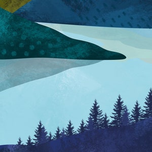 Printable Scandinavian Colorful Abstract Mountains Wall Art - Etsy