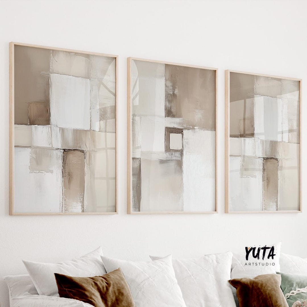 Neutral Abstract Art Print Set of 3, Modern Minimalist Home Decor - Etsy