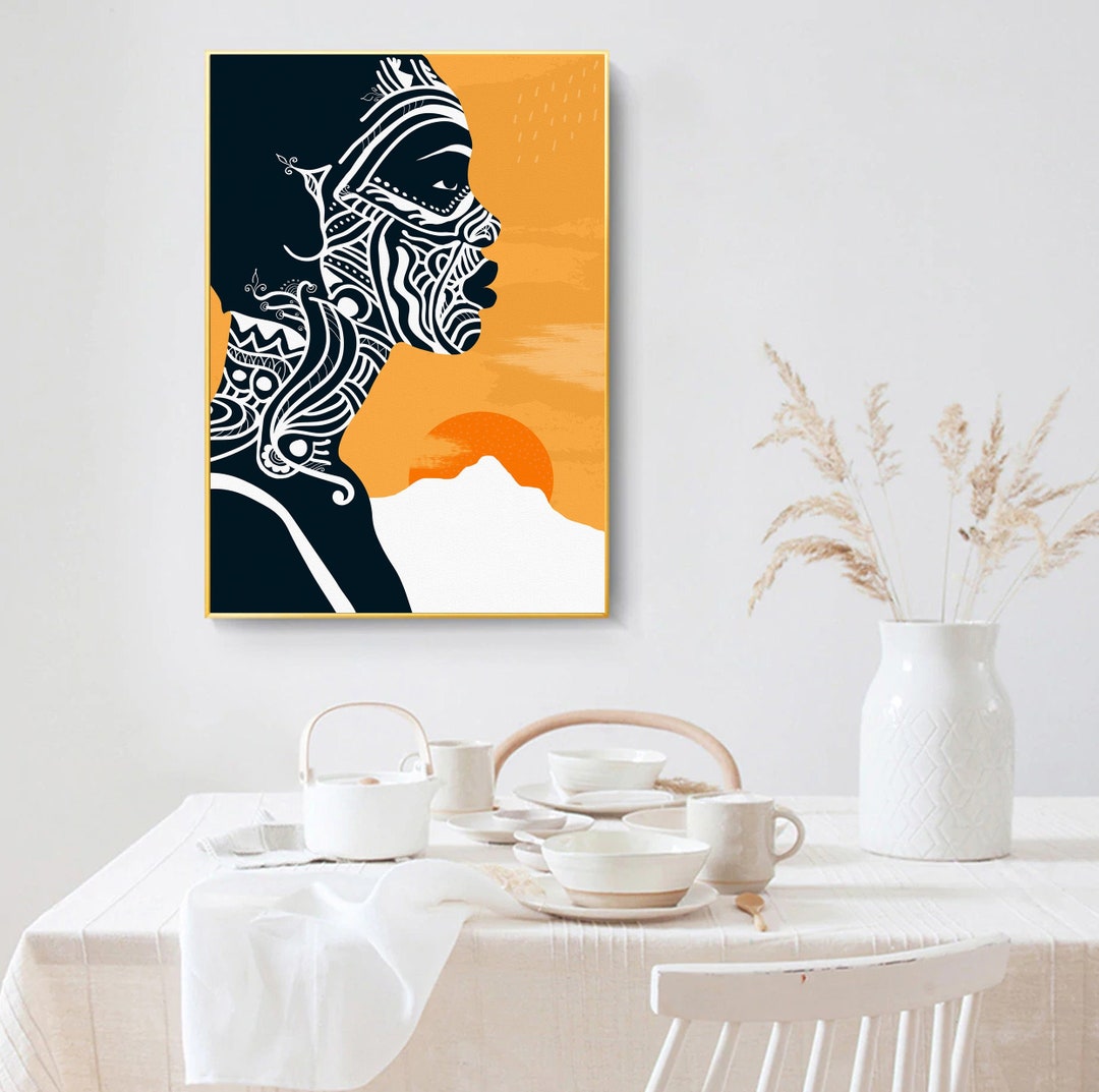 Modern Printable African American Art. Black Woman Portrait. - Etsy