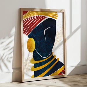 Modern African American Art Print. Black Woman Portrait. Contemporary African Wall Art. Abstract African Art Painting. Minimalist Poster