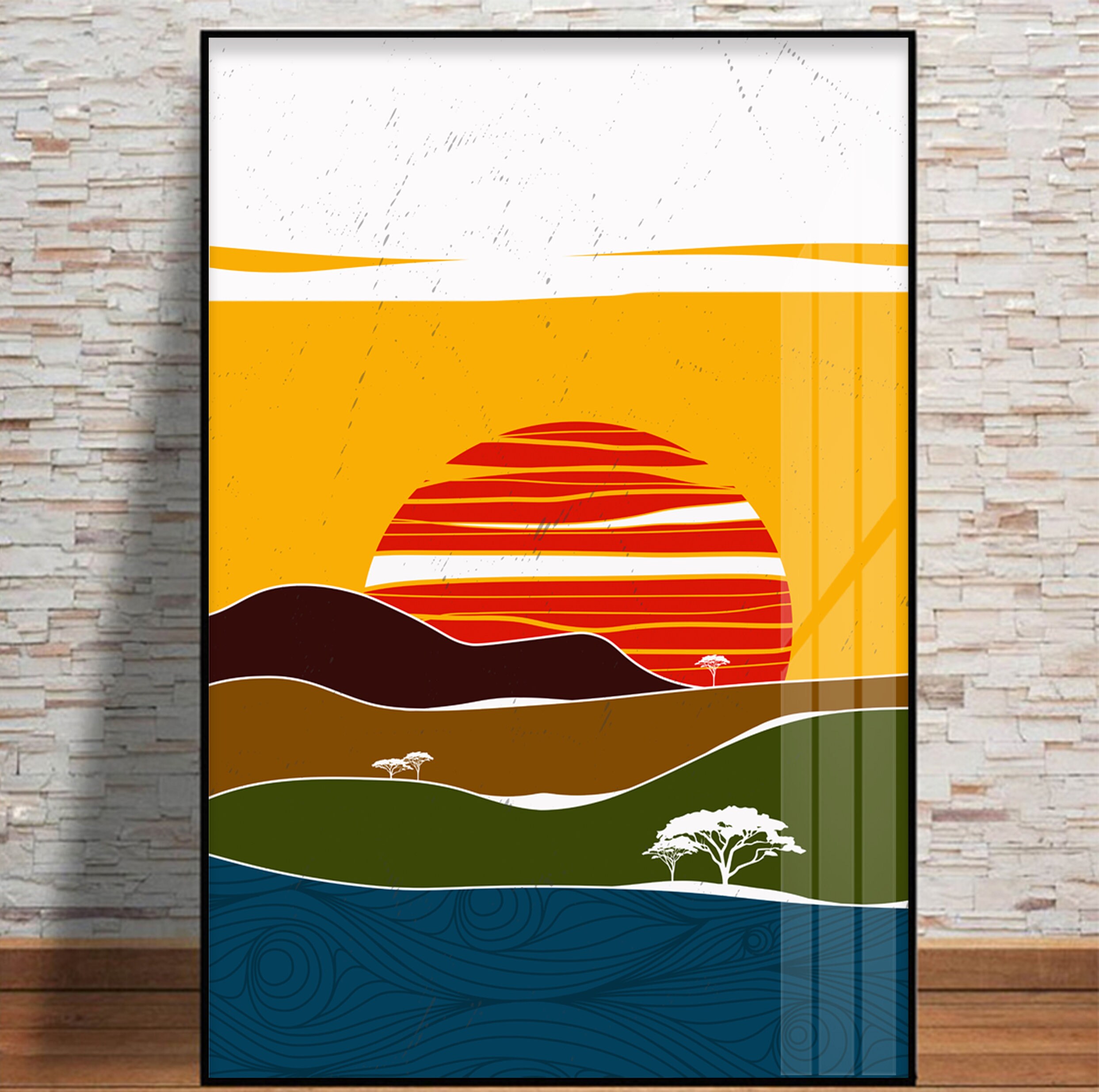 Modern African Art Set of 3 Prints. Abstract Contemporary Etsy