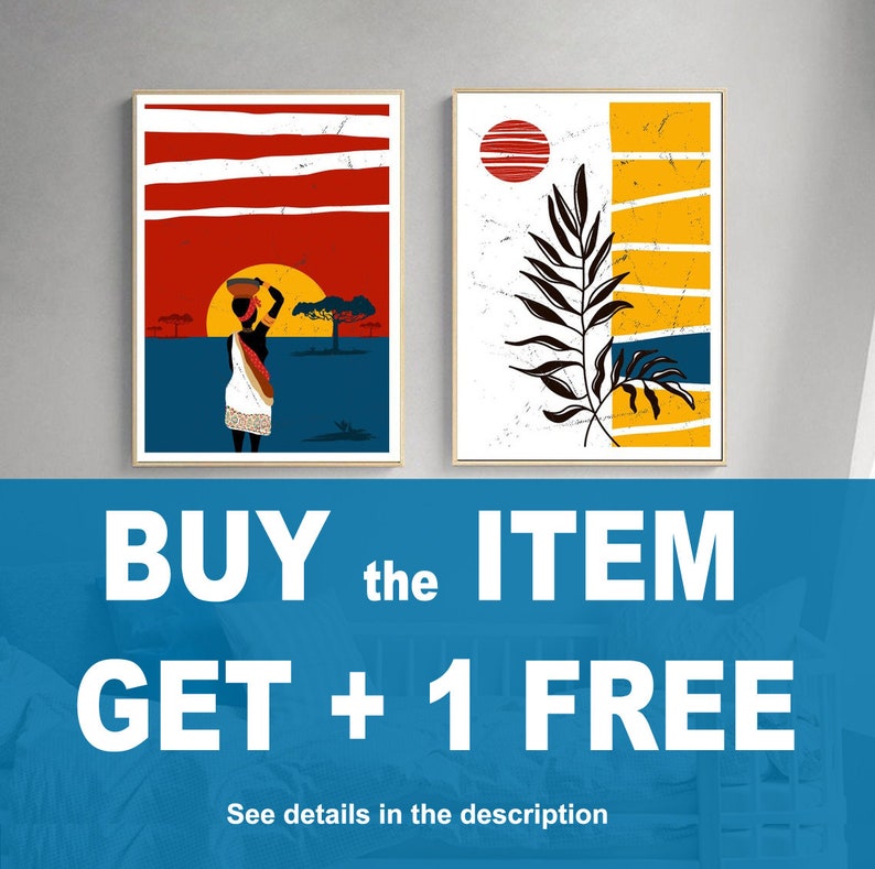 Modern African American Art Set of 2 Prints. Abstract Black Etsy