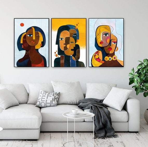 Set of 3 Modern African American Art Print. Black People Etsy