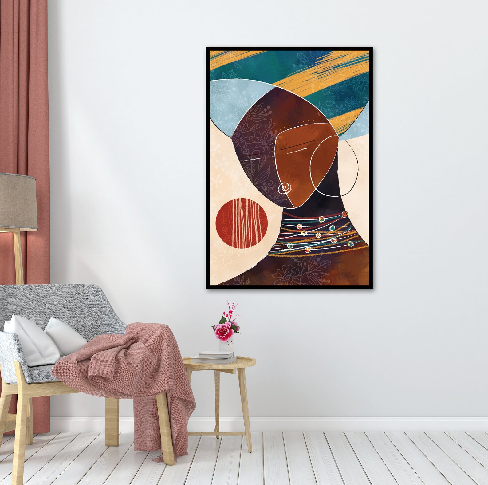 Modern African American Art Print. Abstract Black Woman Etsy