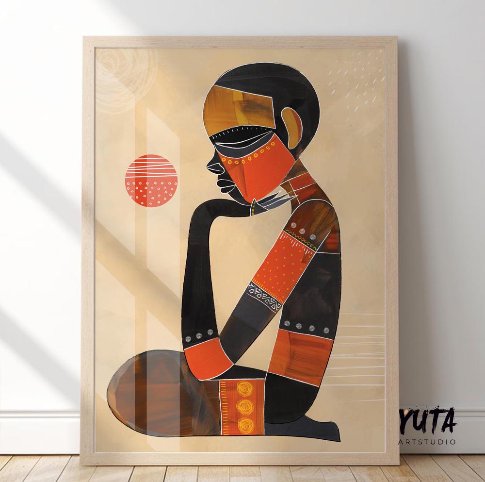 Modern Minimalist Abstract African Wall Art Print. Contemporary ...