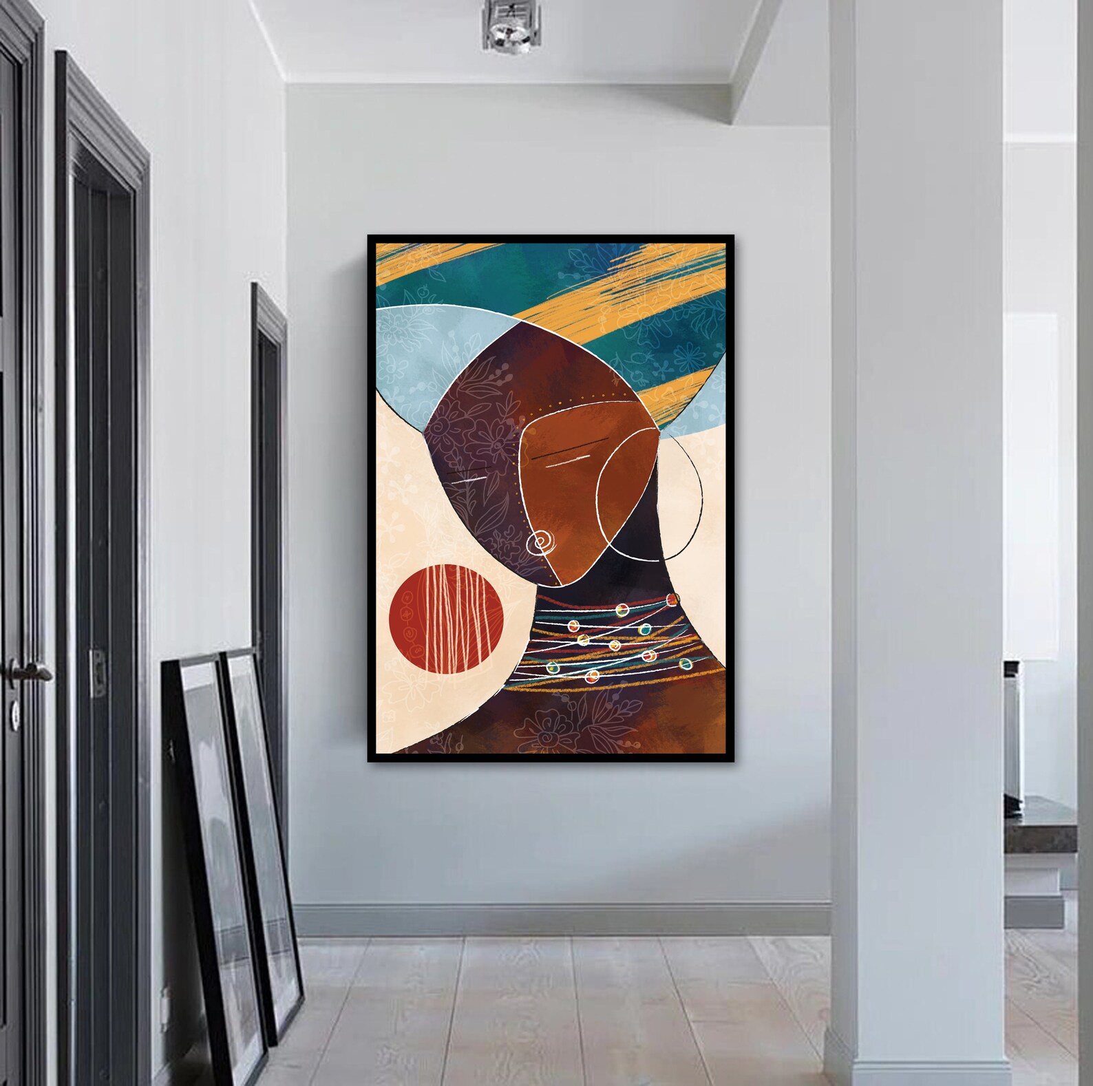 Modern African American Art Print. Abstract Black Woman Etsy