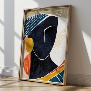 Modern African American Art Print. Black Woman Portrait. Contemporary African Wall Art. Abstract African Art Painting. Minimalist Poster