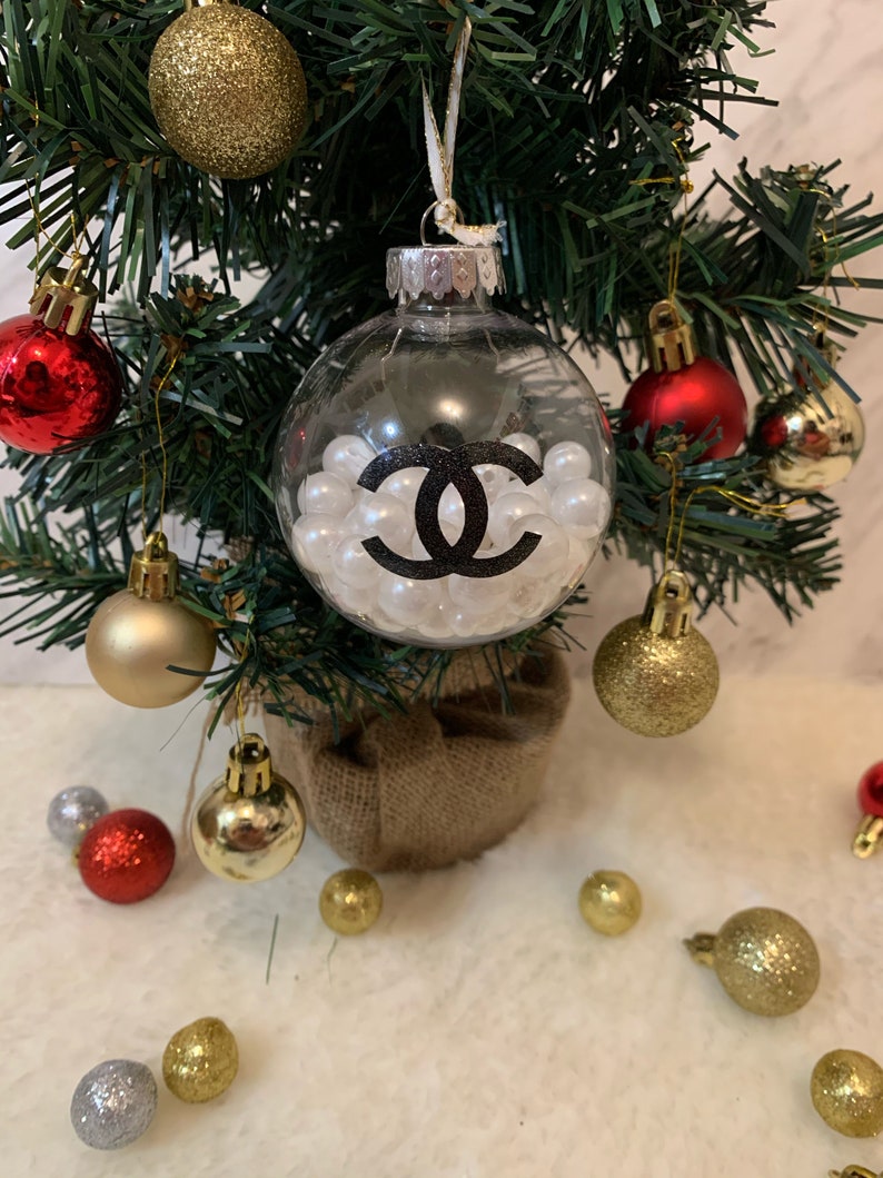 Luxury Pearl Christmas Ornament Chanel Inspired Ornament Etsy