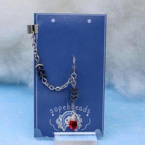 Blood manipulation curse anime inspired earrings|Hypoallergenic stainless steel also available as clip ons