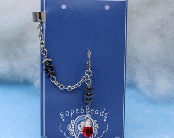 Blood manipulation curse anime inspired earrings|Hypoallergenic stainless steel also available as clip ons