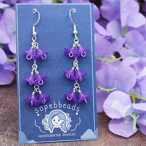 Wisteria flowers anime earrings anime earrings anime inspired lowkey merch hypoallergenic nickel free .925 sterling silver plated