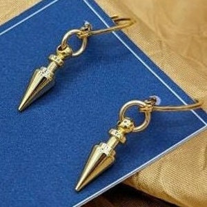 Assasin princess anime inspired earrings NOT COSPLAY size 16k plated brass 304 stainless steel huggies image 1