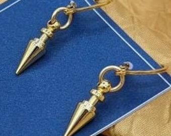 Boucles d'oreilles inspirées de l'anime princesse assassine PAS de taille COSPLAY | Câlins en laiton plaqué 16 carats en acier inoxydable 304