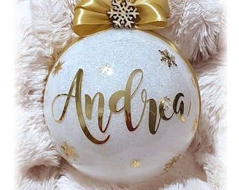 Pallina di Natale, regalo personalizzato, pallina con nome, christmas gift, ball with name, personalized gift
