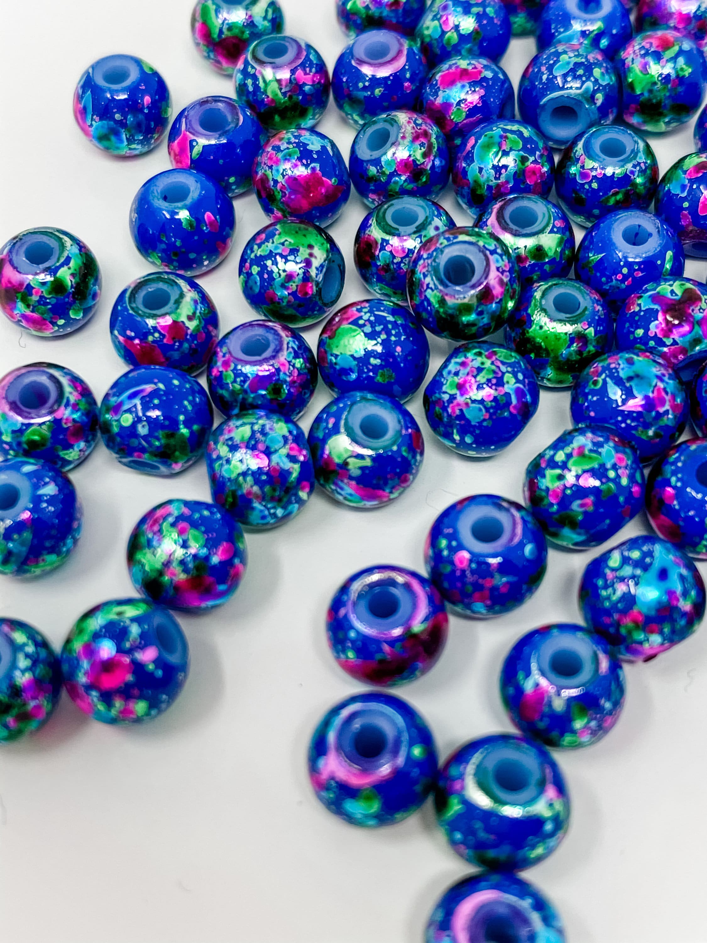 Metallic Blue Green Multicolor Beads 6mm | Etsy