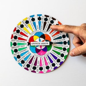 Spinner di attività artigianali di gioco con domande e risposte / Freccia di risposta / Spinner con 8 palline magiche / Decision Maker / Decision Decision / Ruota della fortuna