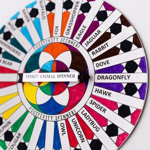 Spirit Animal Spinner Activity Wheel | Color the design, add your favorite spirit animals, & let the wheel decide who your spirit animal is!