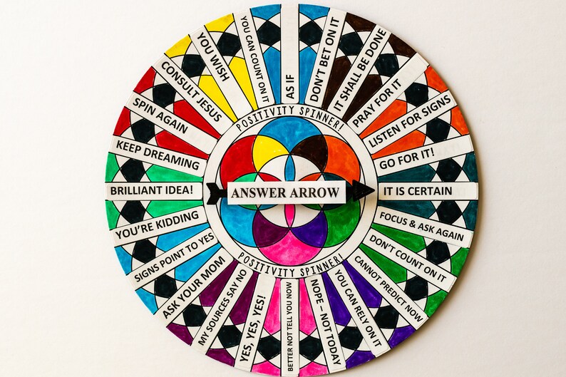 Question & Answer Game Craft Activity Spinner Answer Arrow Magic 8 Ball Spinner Decision Maker Decision Decider Wheel of Fortune image 4